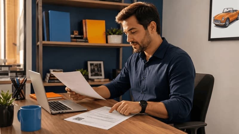 Imagem de um homem em um escritório