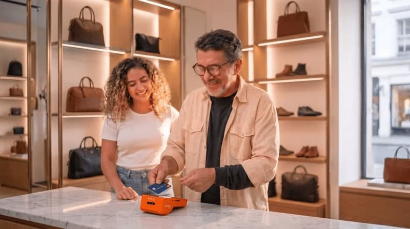 Imagem de um homem pagando compras