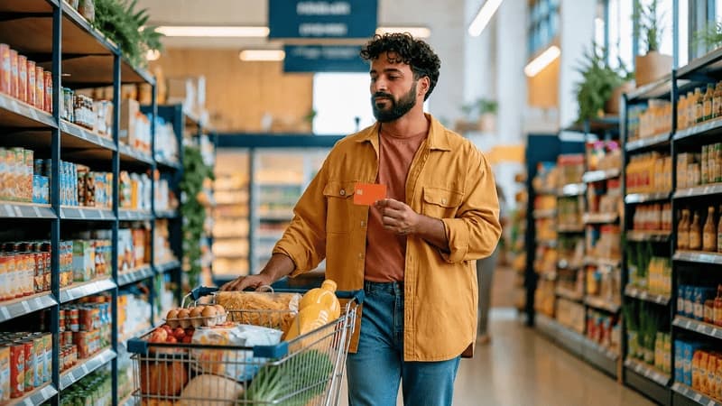 Imagem de homem fazendo compras