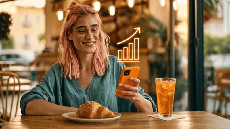 Imagem de uma mulher fazendo contas com o celular